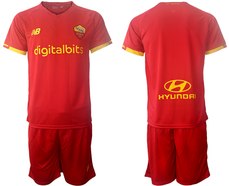 Men 2021-2022 Club AS Roma home red blank Soccer Jersey